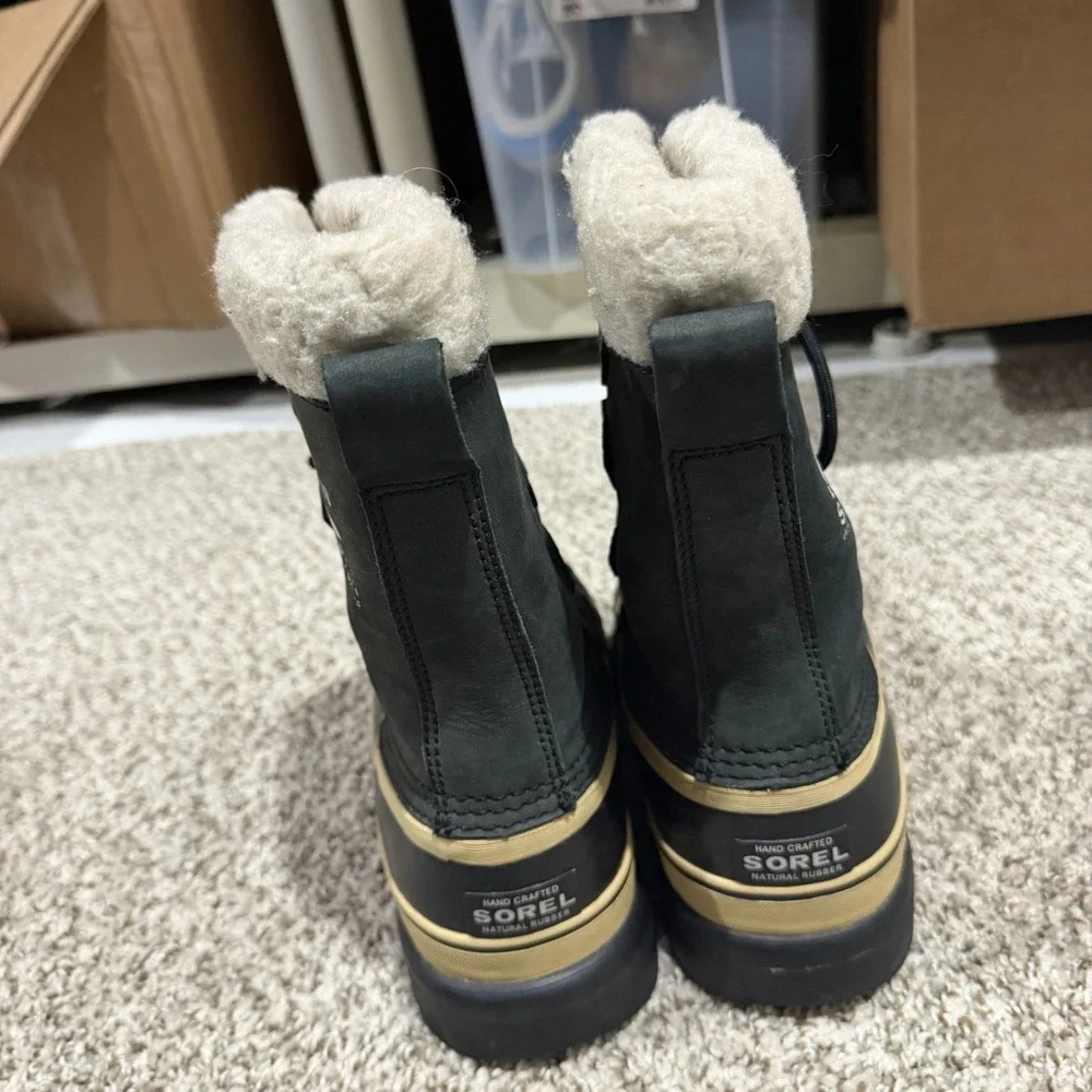 Sorel Caribou Waterproof Snow Boots Women's 6 Black Winter Boots